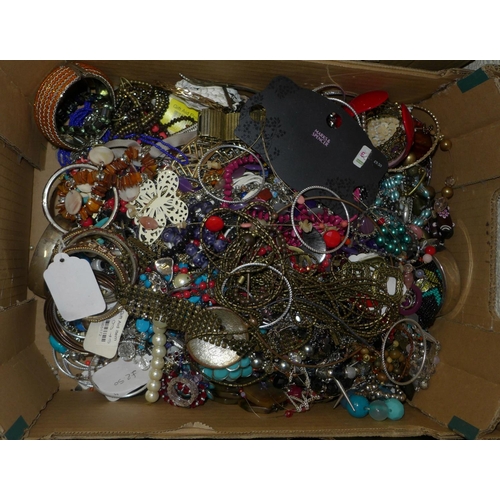 733 - A box of costume jewellery