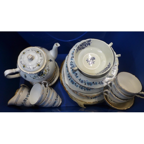 750 - A bone china tea and dinner service and Booths 
soup bowls