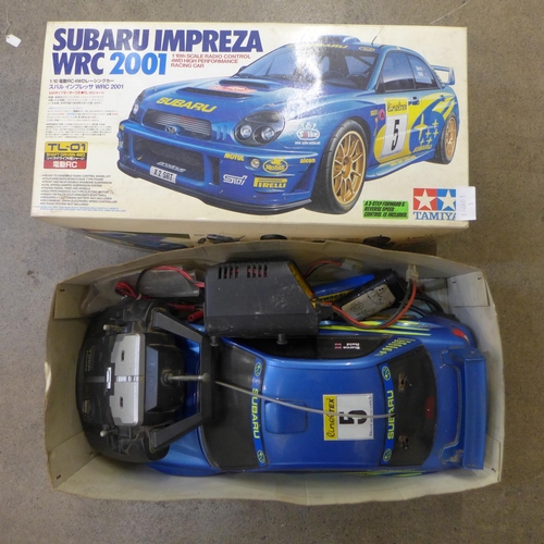 756 - A Tamiya radio controlled Subaru Impreza WRC rally car