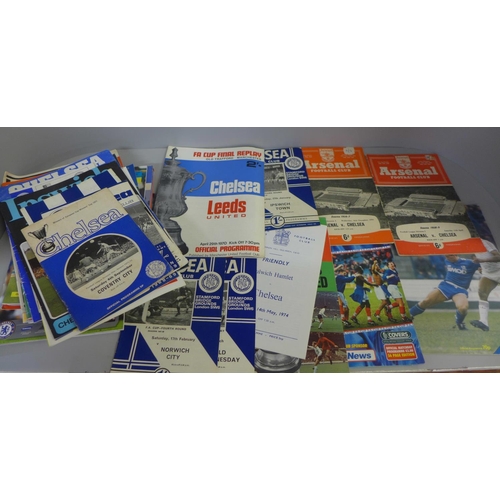 781 - Football memorabilia:- Chelsea home and away programmes, 1956 onwards, including 1970 FA Cup Final a... 