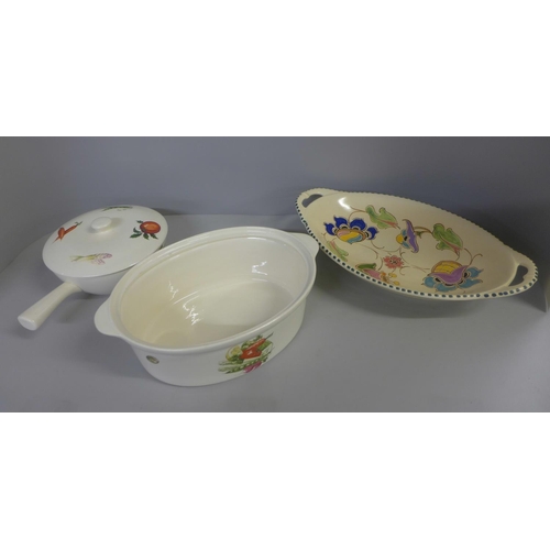 798 - Royal Grafton tea ware, a Honiton fruit bowl and Norwegian dinnerwares