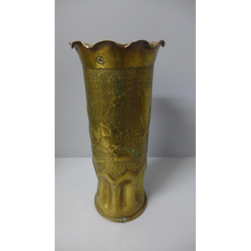 803 - A WWI trench art vase