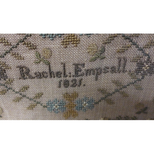 809 - A George IV Biblical sampler by Rachel Empsall, 1821