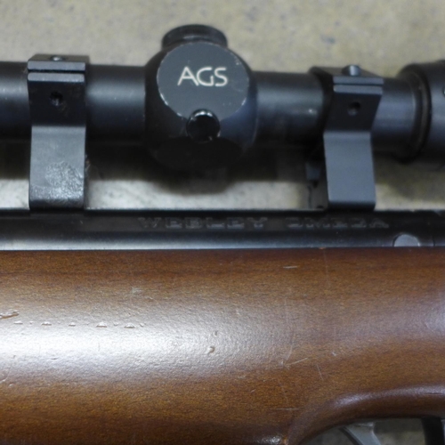 832 - A Webley & Scott Omega .177 calibre target shooting air rifle, with 3-9 x 40 scope, with soft case