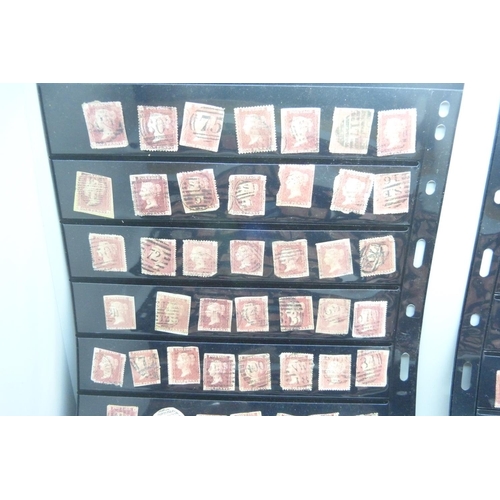 837 - Ten stock sheets with Victorian stamps, mainly Penny Reds