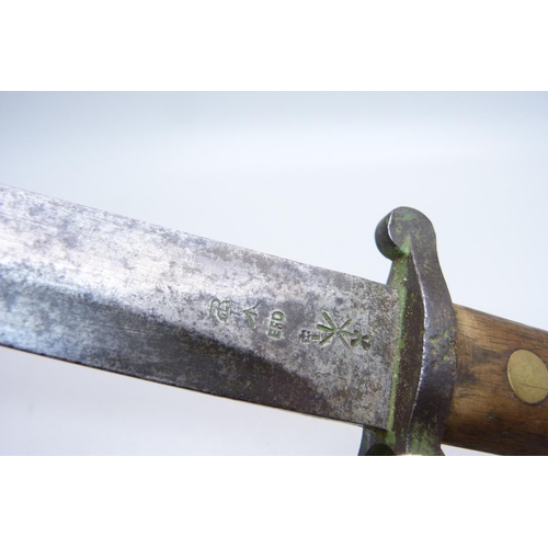 844 - An 1888 type Lee Metford rifle bayonet, no scabbard