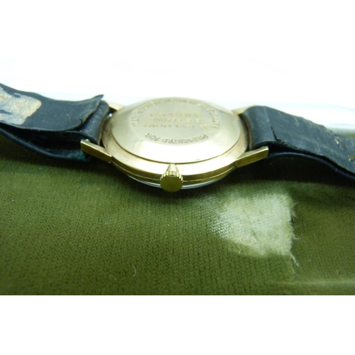 853 - A 9ct gold cased Astral wristwatch, the case back with inscription dated 1973