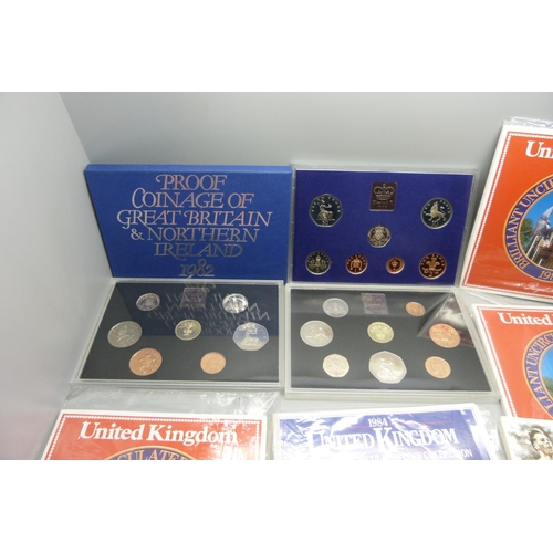 889 - Eight UK coin sets including 3x 1985 UK uncirculated