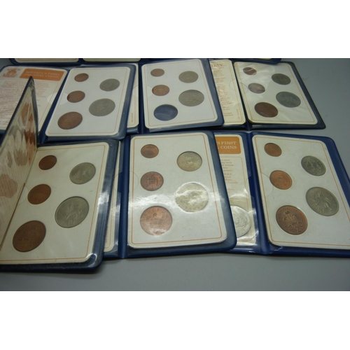 896 - Eight Britains first decimal coins packs