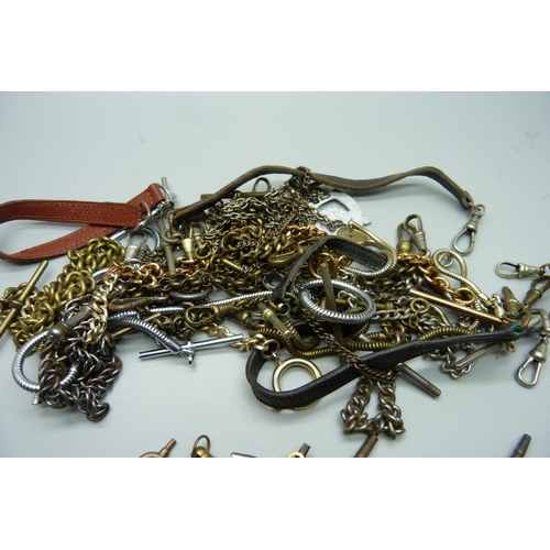 903 - A collection of watch keys and Albert chains