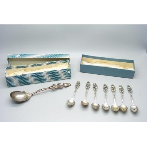 955 - A collection of 0.800 silver spoons, 75g