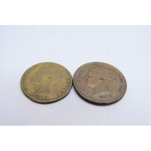 972 - Two Victorian To Hanover 'Cumberland Jack' tokens, 1852 and 1862