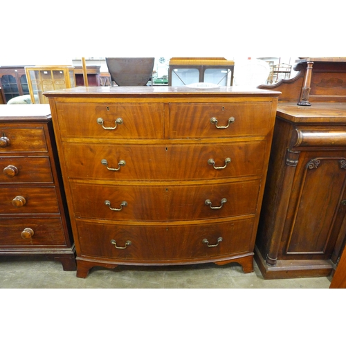 106 - An Edward VII inlaid mahogany bow front chest of drawers