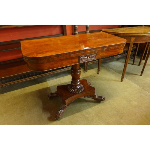 26 - A Regency mahogany D-shaped fold over tea table