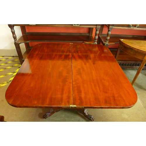 26 - A Regency mahogany D-shaped fold over tea table