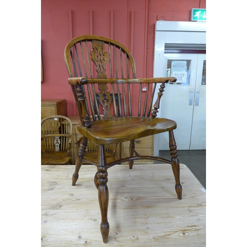 3 - A set of four Victorian style elm and beech Windsor chairs