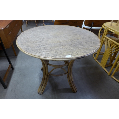 74 - An Italian circular bamboo and wicker table