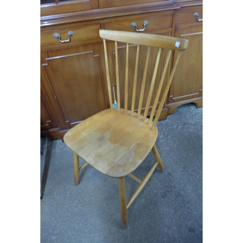 78 - A set of four beech kitchen chairs