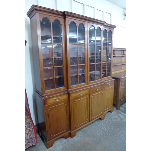 94 - A Regency style mahogany breakfront library bookcase