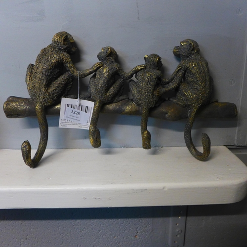 1308 - Monkey family wall hooks W38cm (69840814)