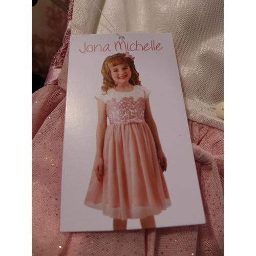 3047 - 6 Girl's Jona Michelle pink and cream party dresses - mixed size * this lot is subject to VAT