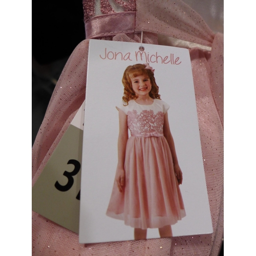 3048 - 4 Girl's Jona Michelle pink and cream party dresses - size 3 * this lot is subject to VAT