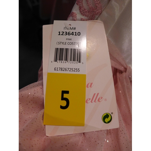 3050 - 4 Girl's Jona Michelle pink and cream party dresses size 5 * this lot is subject to VAT