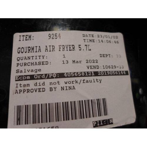 3139 - Gourmia Air Fryer     (284-5) * This lot is subject to VAT