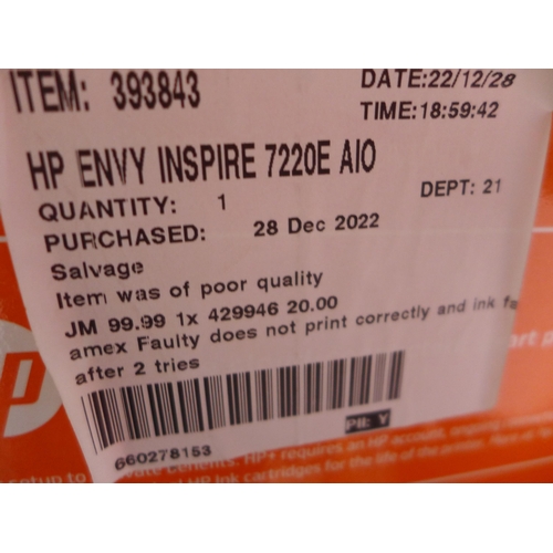 3158 - HP Envy Inspire 7220E AIO Printer (model:- 242P6B#687), original RRP £99.99 + VAT (283-312) * This l... 