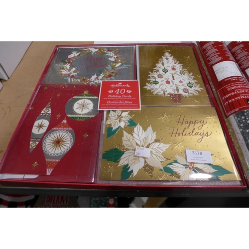 3178 - Kirkland Signature Xmas Foil Wrap, Hallmark Printed Cards  (283-305,324) * This lot is subject to VA... 