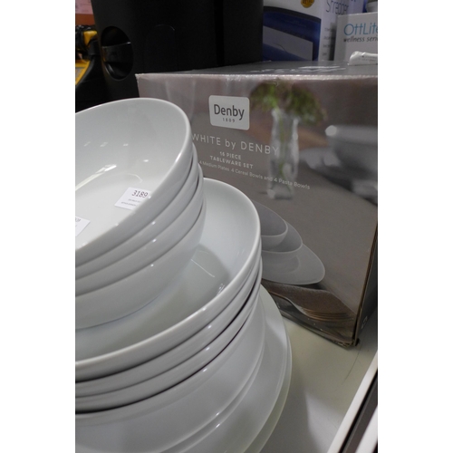 3189 - Denby White Porcelain Dinnerware   (283-105) * This lot is subject to VAT