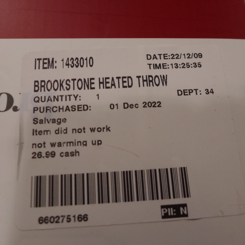 3193 - Brookstone Heated Throw   (283-143) * This lot is subject to VAT