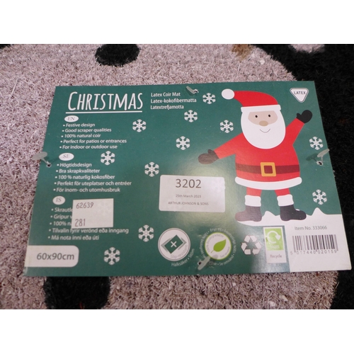 3202 - 2 x Xmas Santa Christmas Mats (60 x 90cm) (283-103,116) * This lot is subject to VAT