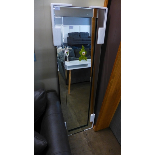 1380 - A cheval mirror with LED lights, H 158 x W 44 (LED916CHEVAL49)   #