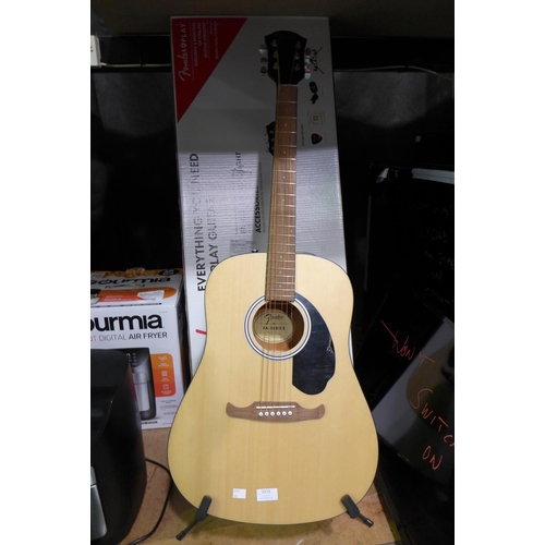 3373 - Fender Acoustic Guitar and Stand (Damaged) (FA-125 Natura), original RRP £114.99 + VAT  (283-431) * ... 