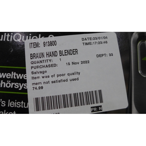 3383 - Braun Hand Blender - model no MQ9138XI             (283-437) * This lot is subject to VAT