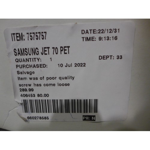 3111 - Samsung Jet 70 Pet Vacuum Cleaner, with Battery original RRP £299.99 + VAT       (283-360) * This lo... 