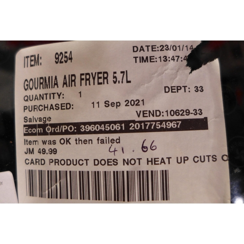 3221 - Gourmia Air Fryer (285-802) * This lot is subject to VAT