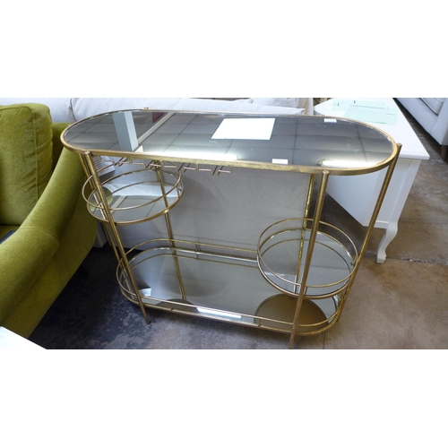 1433 - A gold mirrored drinks bar - Chipped