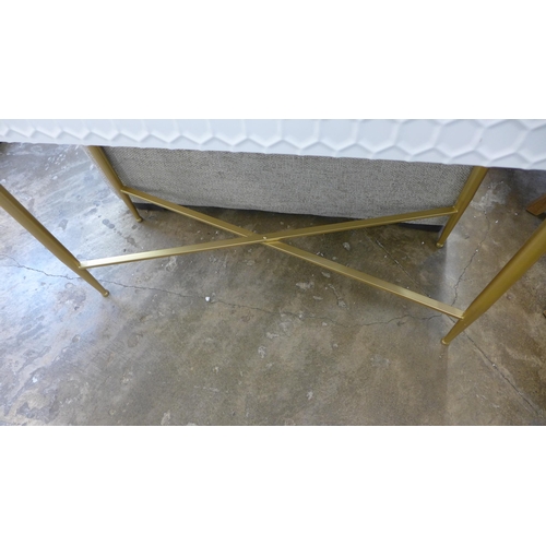 1460 - A white console table with gold legs