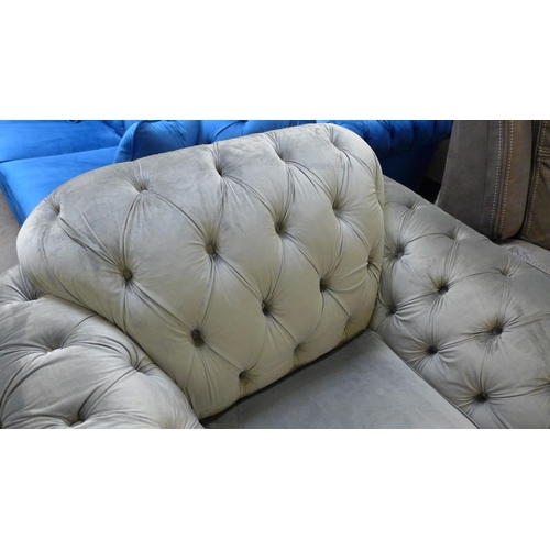 1498 - Bordeaux Velvet armchair  Button Back 'Steel, original RRP -£583.33 + VAT (4163-27) * This lot is su... 