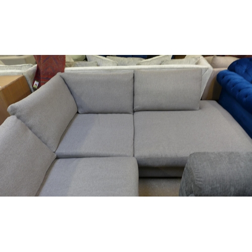 1505 - A grey/mushroom upholstered RHF corner sofa