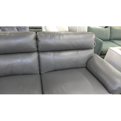 1509 - Grace Grey Leather 2.5 Seat sofa power Recliner, original RRP -£891.66 + VAT (4163-17) * This lot is... 