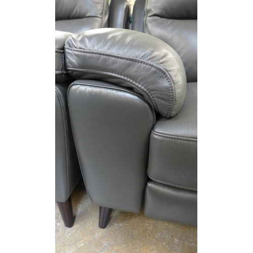 1509 - Grace Grey Leather 2.5 Seat sofa power Recliner, original RRP -£891.66 + VAT (4163-17) * This lot is... 