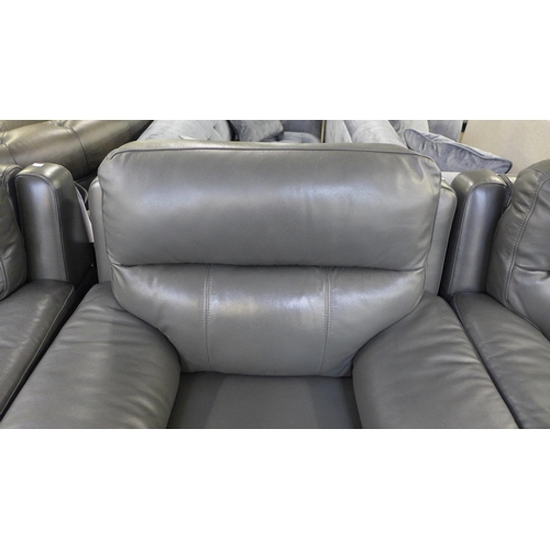 1510 - Grace Grey Leather 1 Seat power Recliner, original RRP -£516.66 + VAT (4163-16) * This lot is subjec... 