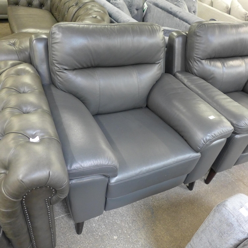 1511 - Grace Grey Leather 1 Seat power Recliner, original RRP -£516.66 + VAT (4163-15) * This lot is subjec... 