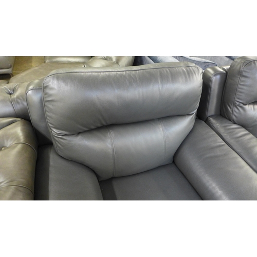 1511 - Grace Grey Leather 1 Seat power Recliner, original RRP -£516.66 + VAT (4163-15) * This lot is subjec... 