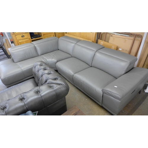 1518 - Kuka Rachel M.Grey Lefthand  Sectional sofa, scuffed back corners,original RRP -£1833.33 + VAT (4163... 