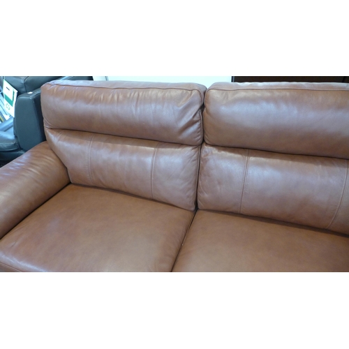 1544 - Grace Brown Leather Large 2 Seater sofa chestnut Brown, original RRP -£891.66 + VAT (4163-30) * This... 