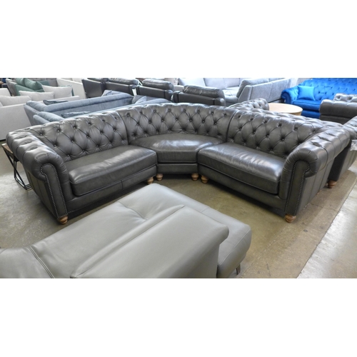 1550 - New Allington Corner Grey leather Sofa, original RRP -£2499.99 + VAT (4163-3) * This lot is subject ... 